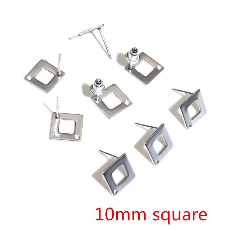 20er-Pack Edelstahl-Steckohrringe mit Haken & Basen in verschiedenen Größen (Ohrstöpsel nicht enthalten)