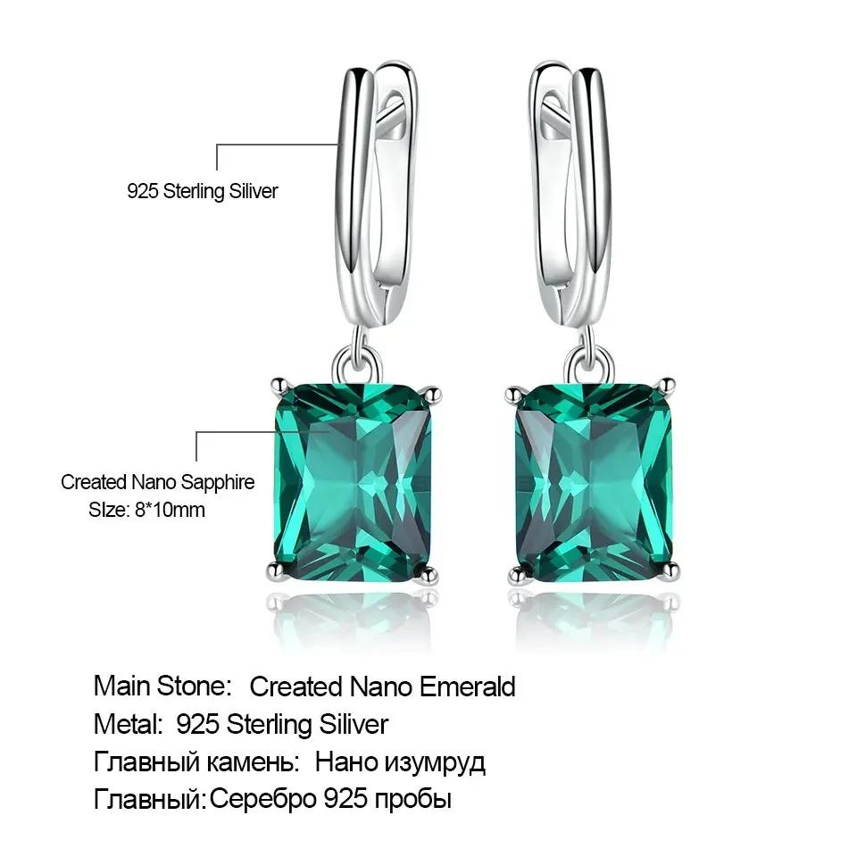 925 Sterling Silver Jewelry Sets for Women Gemstone Simple Emerald Ring Drop  Earrings Women Wedding Party Fashion Jewelry Gift