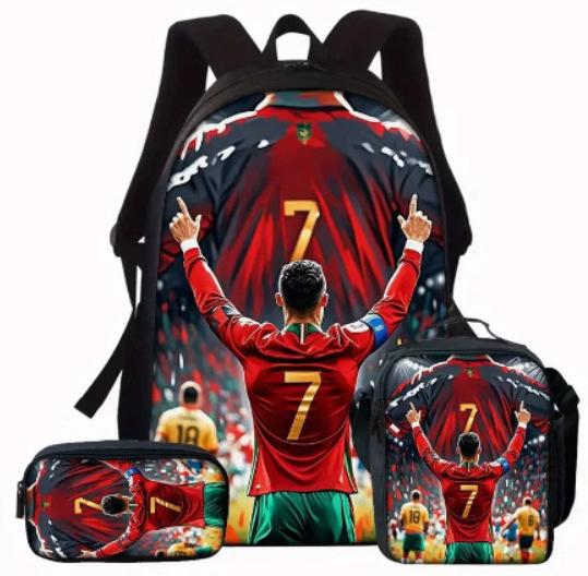 Ensemble Trois Pièces Cartable Scolaire pour Enfants, Cartable École Primaire, Sac Bandoulière Imperméable en Polyester, Trousse à Crayons. Ship according to the picture