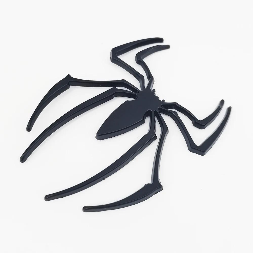 Universal 3D Metal Car Stickers Spider Logo Emblem Chrome Black Red Gold Badge Decal Auto Styling Sticker Exterior Accessories