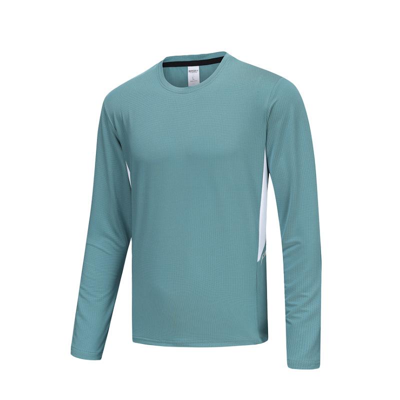 Men's Lightweight Ice Silk Running Shirt Quick-Dry Long Sleeve Athletic Top for Basketball Fitness