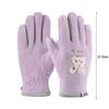 Plush Ski Gloves Polar Fleece Full Finger Gloves New Windproof Coldproof Gloves  Autumn and Winter