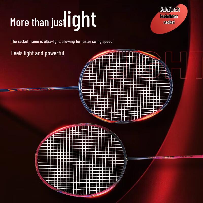 Double Fish Golden Sparrow Carbon Aluminum Badminton Racket Set