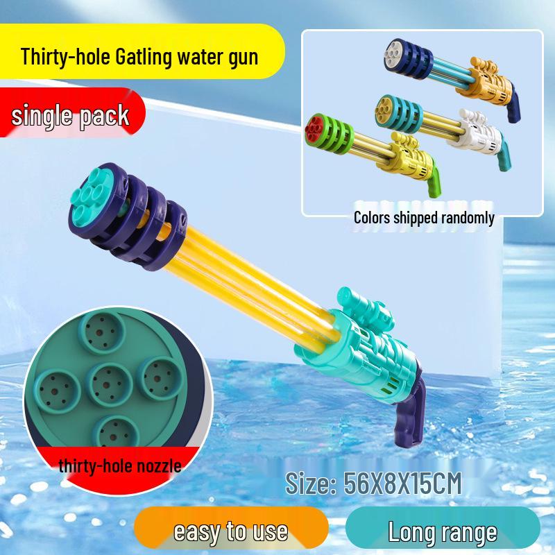 Summer Push-Pull Gatling Water Cannon: Large Capacity Outdoor Toy for Kids' Water Fights