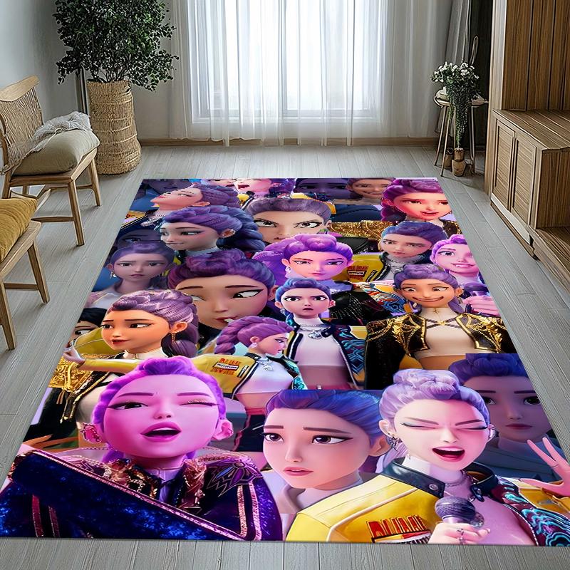 K-Pop Demon Hunters Golden Saja Boys Living Room Non-Slip Area Rug Soft Carpet for Bedroom Playroom Sofa,Home Decor Doormat