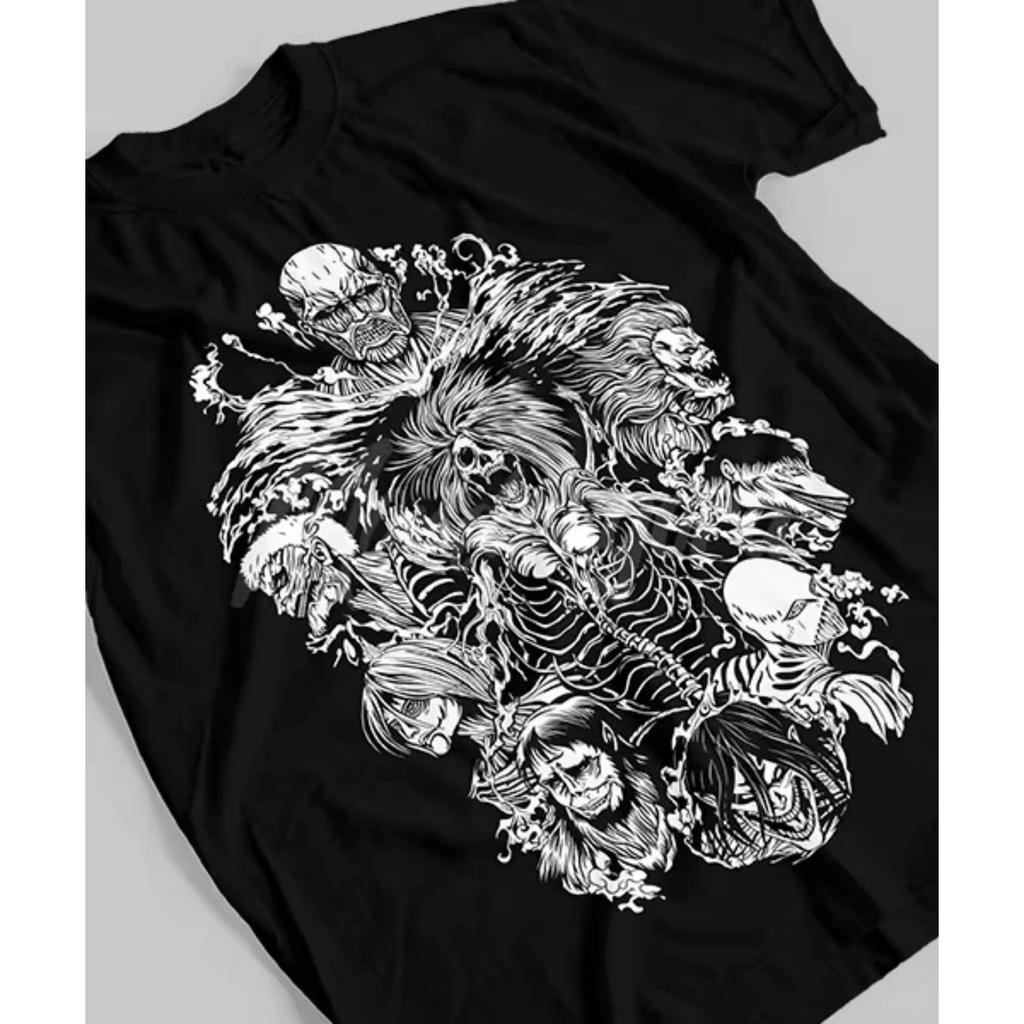 2026 New Fashion T-shirt for Anime Shingeki No Kyojin Titanes Parent-child T-Shirt Anime Unisex Short-Sleeve Pure Cotton Trendy