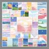 50 Sheets of Fresh Style Landscape Oil Painting Stickers for DIY Crafts: Perfect for Water Cups, Skateboards, and Suitcases.