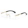 New square fashion sunglasses European and American personality borderless leopard decoration personality trimmed PC sunglasses