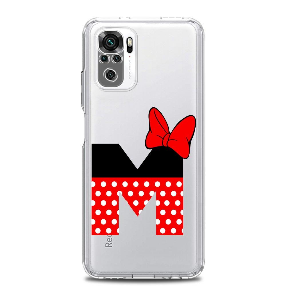 Pink Alphabet Letter Cute New Square Clear Phone Case For Xiaomi Redmi Note 12 11 9S 9 8 10 Pro+ 7 8T 9C 9A 8A K40 Gaming Cover