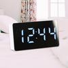 62KD Car LED Mirrored Temperature Indicating Alarm Clock Simple Table Digital USB Clock Modern Decors Plastic Material