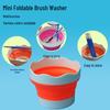 Foldable Silicone Brush Holder: Retractable, Portable, Multifunctional Bucket for Kids - Compact Art Wash Station.