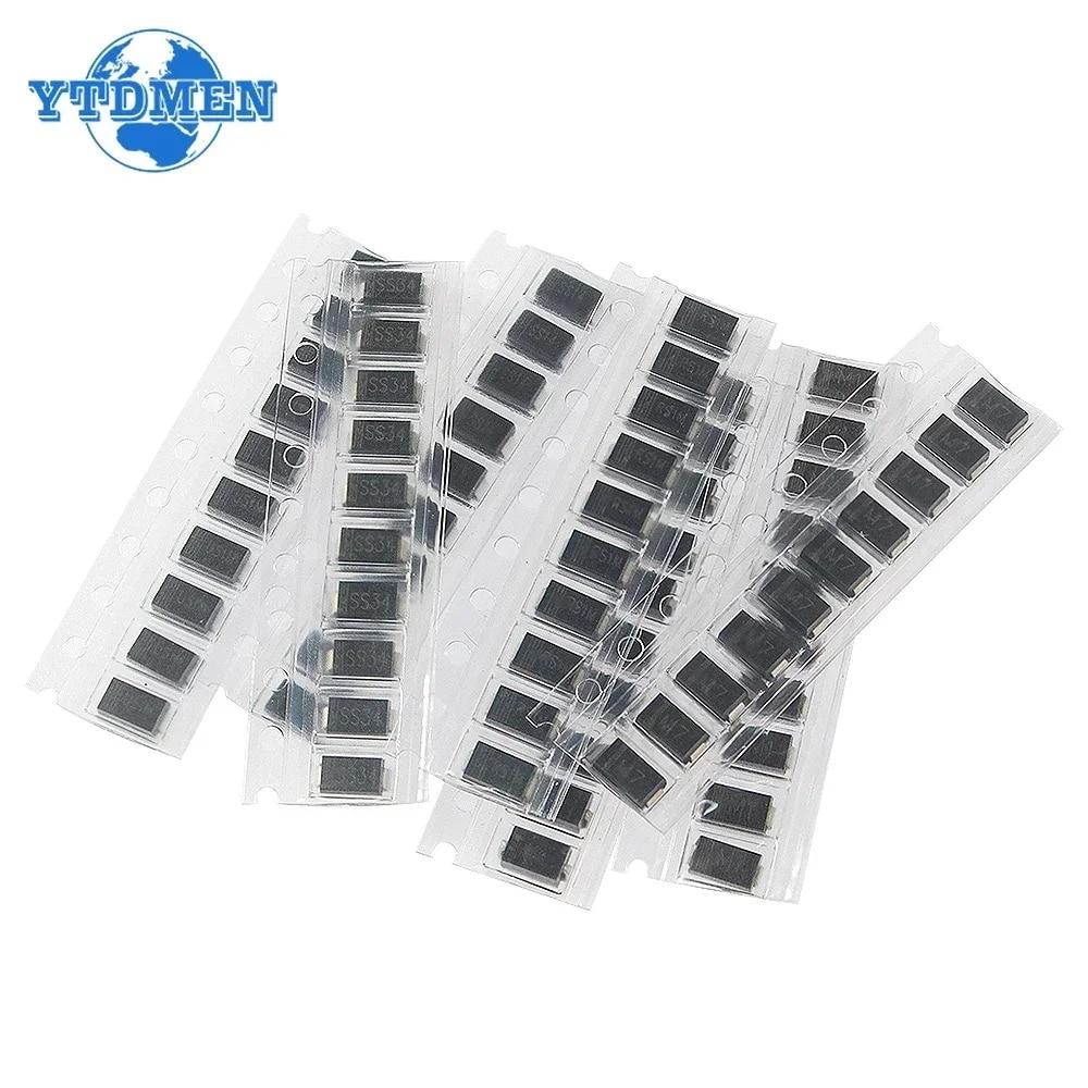Usměrňovací dioda Schottkyho dioda Sada 1N4001 1N4004 1N4007 1N5819 1N5822 Rychle spínací SMD diody Sada M1 M4 M7 SS14 SS34 RS1M US1M