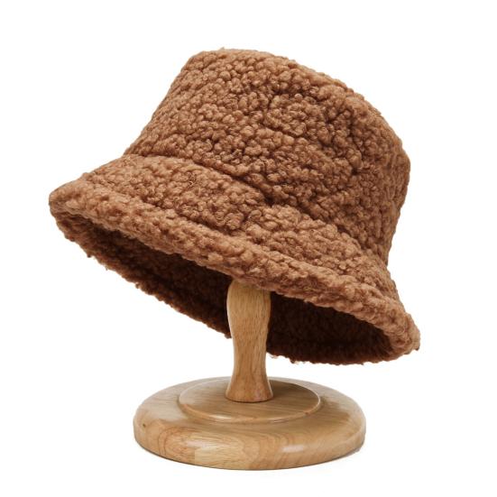 Bucket Hat Solid Color All Match Autumn Winter Lightweight Dome Hat for Outdoor