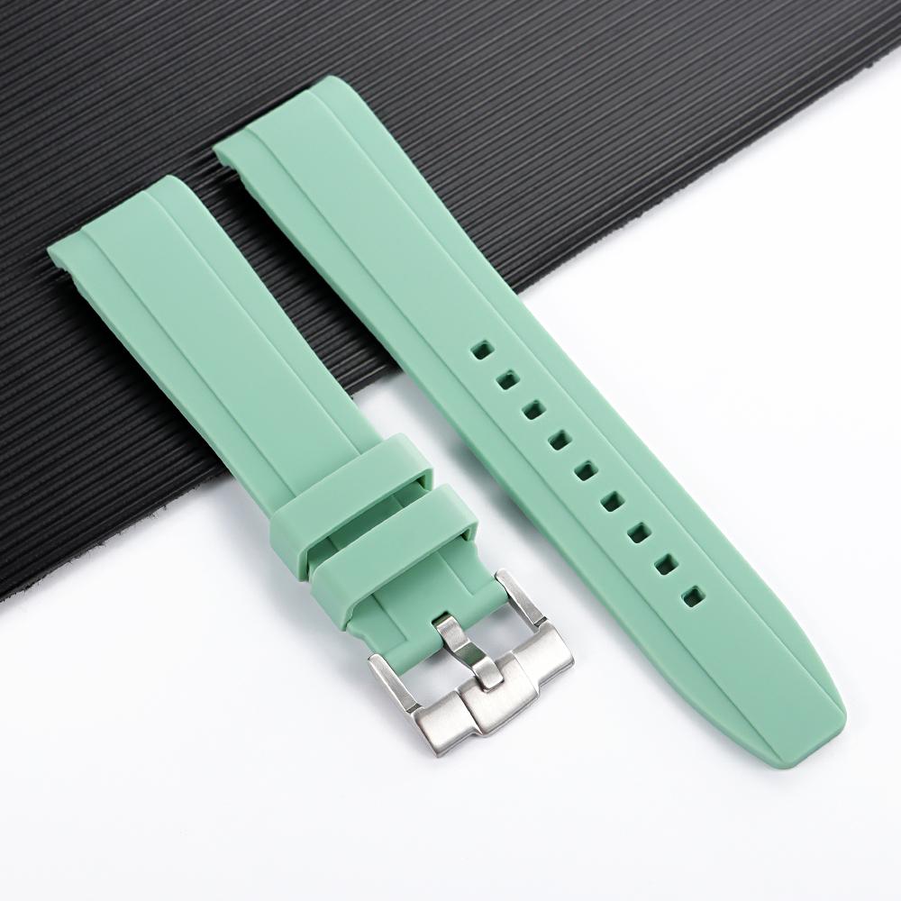 Hochwertiges Kautschukarmband mit gebogenem Ende 20mm 22mm Silikon-Uhrenarmband für Swatch für Omega Moonswatch Armband Wasserdichtes Armband