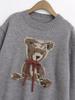 2024 Women's Winter Knitted Sweater - European & American Style, Round Neck with Bear Bow Brooch