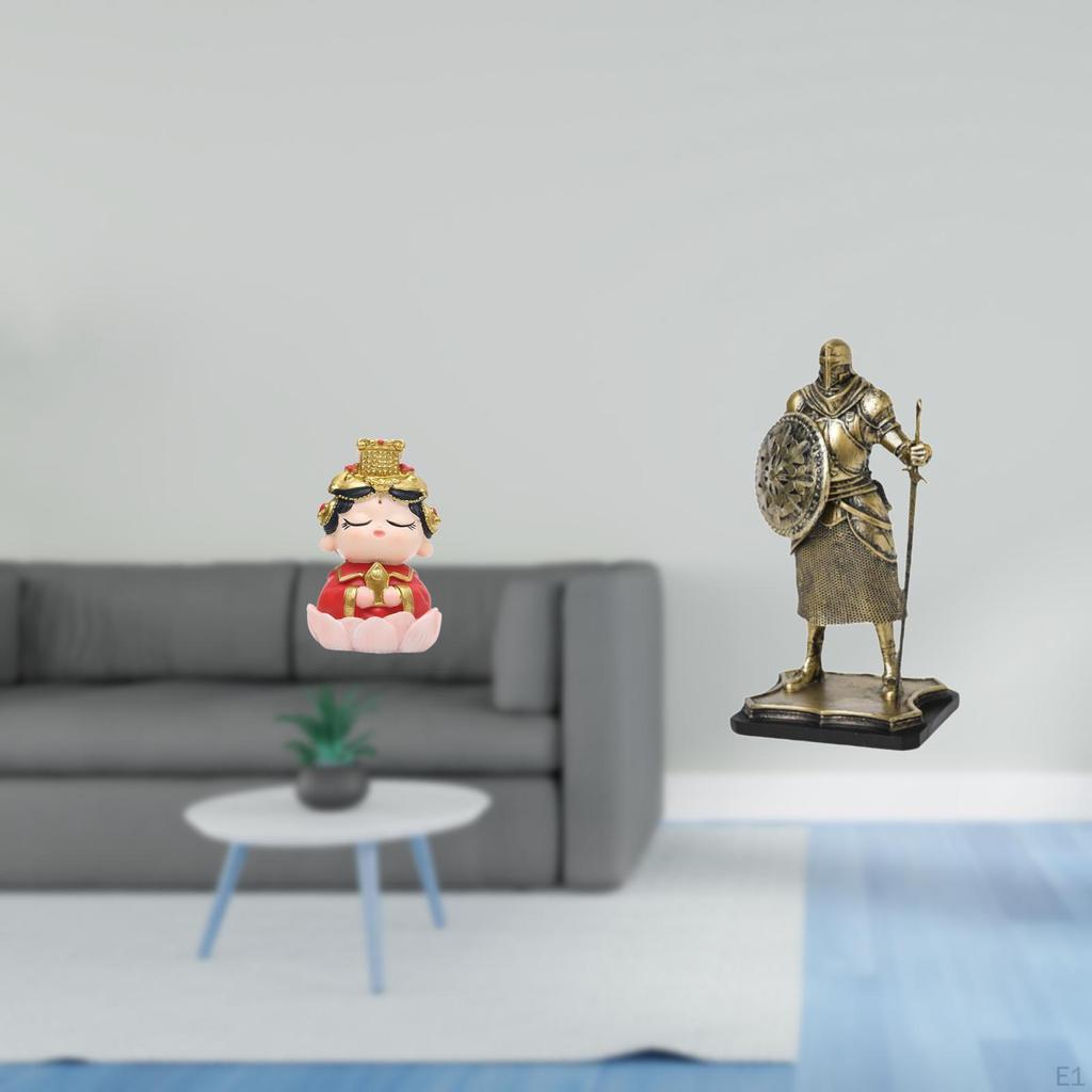 Elegant Mother And Knight Figurine Statue Creative Collectible Ornament for Bedroom Living Room