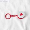 Mini Sliding Pill Box With Keychain Capsule Cross Symbols Portable Plastic Medicine Case Pill Holder Daily Use Emergencies