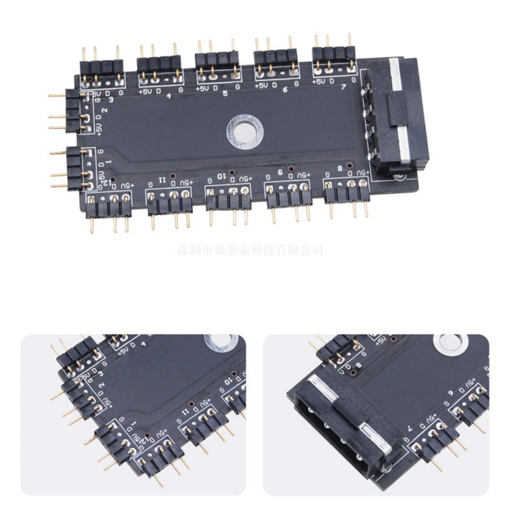 ARGB LED Hub 5V 3pin für nahtlose Integration mehrerer Geräte in benutzerdefinierter PC-Umgebung Desktop ARGB-Management
