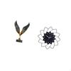 Resin Spreading Wing Flower Shaped Sculpture Feng Shui Ornament Decorative Acrylic Wall Clock