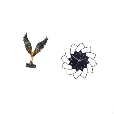 Resin Spreading Wing Flower Shaped Sculpture Feng Shui Ornament Decorative Acrylic Wall Clock