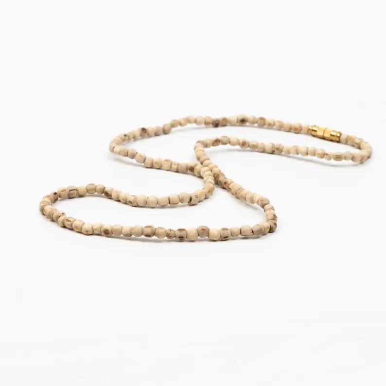 Tulsi Mala Kanthi – Authentic Tulsi Wood Beads Necklace for Hindu Prayer, Spiritual Healing & Meditation Mala –Religious Gift for Men & Women