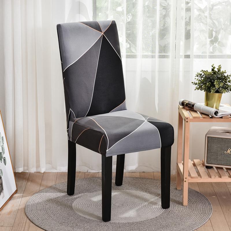 Spandex Chair Covers Elastic Geometric Dining Chair Slipcover Case Stretch Seat Cover For Wedding El Banquet Dining Room