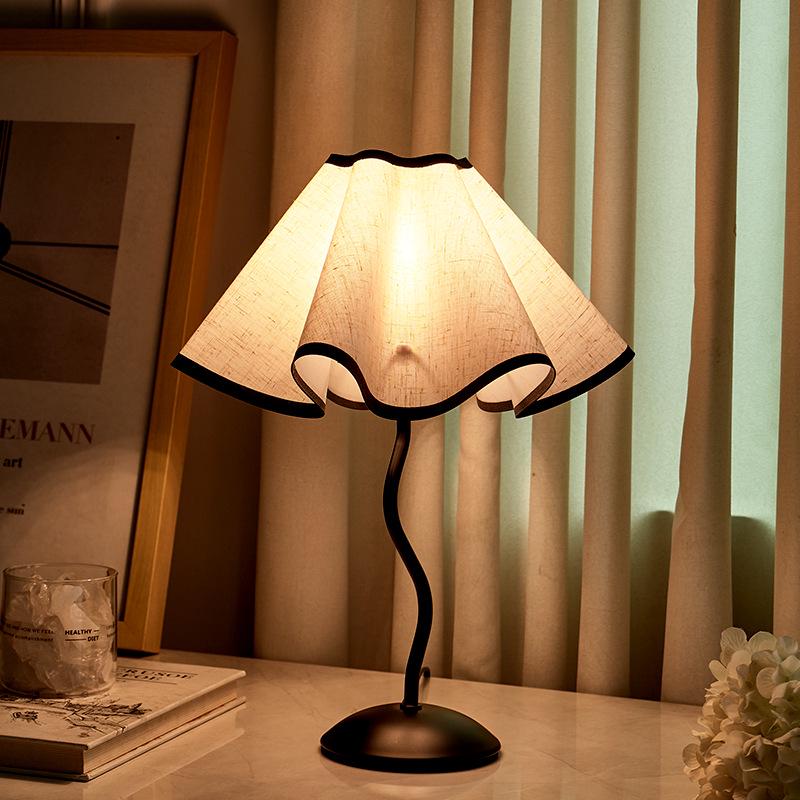 Girly Heart Skirt Table Lamp: Mid-Century LED Night Light for Bedroom and Study.