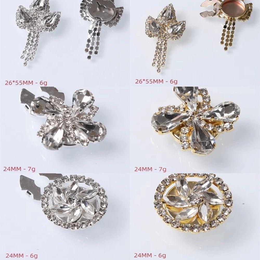 DIY Accessories Rhinestone Button Cover Detachable Clip-On Button  for Shirt Tuxedo Accessories