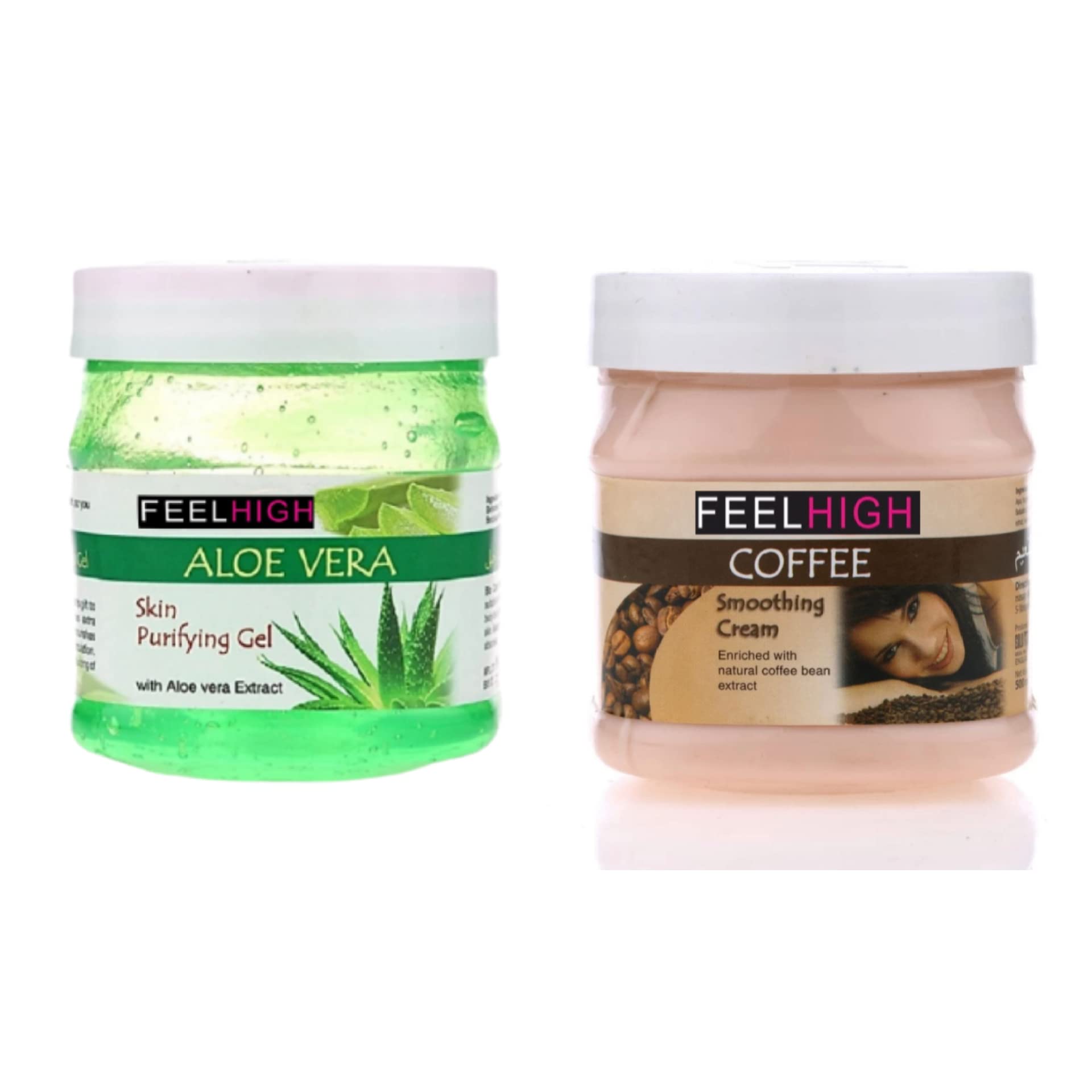 Feelhigh Aloe Vera Gel 500gm And Moisuturizing Cream 500ml -Skin Care product -Facial Product (AloeveraGelAndCoffecream)
