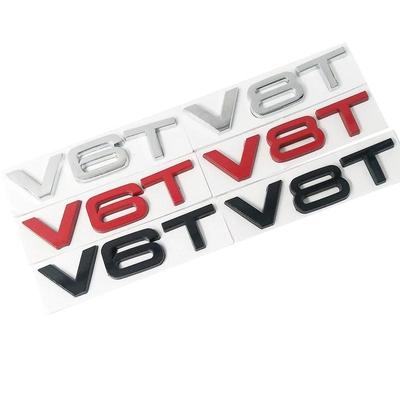 Styl auta 3D kov V6T V8T V6 V8 T Blatník Boční Karoserie Znak Zadní kufr Nálepka na blatník pro A4 A3 A5 A6 A1 Q3 Q5 Q7