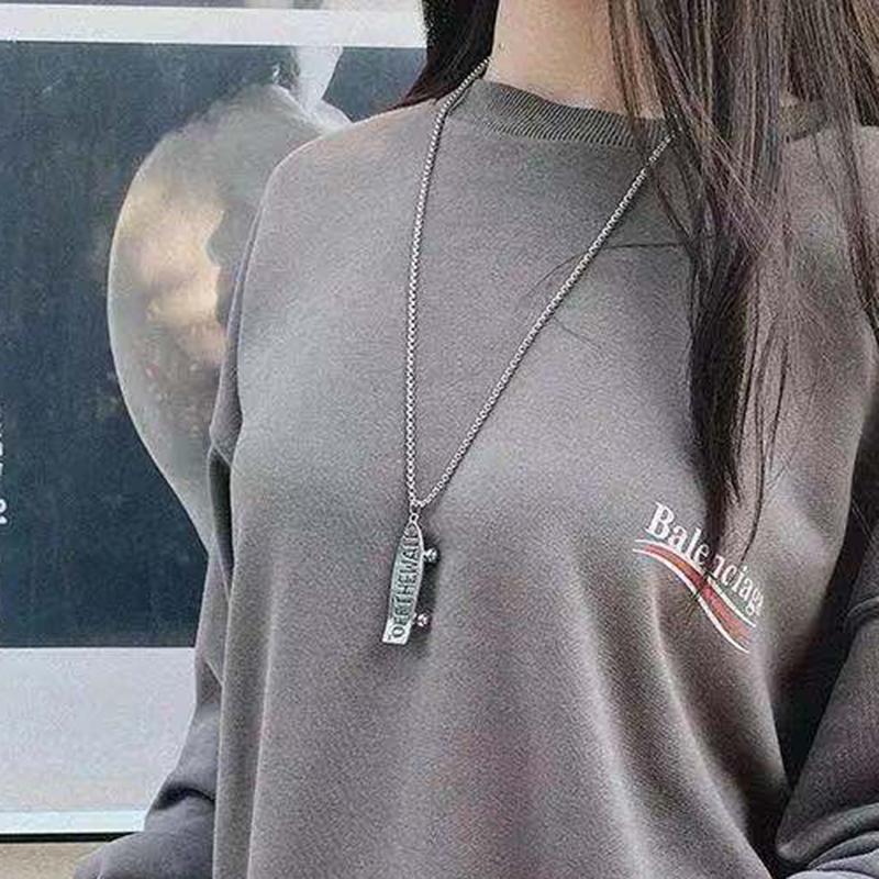 Scooter Pendant Necklace Titanium Steel Chain Sweater Chain Men's Necklace Ladies Necklace