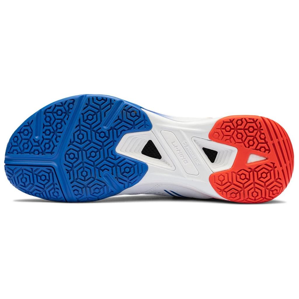 Li-Ning Synthetic Leather Fabric Simple Casual Wear Resistant Breathable Low-Top Badminton Shoes Unisex sneaker White Red Blue AYAU005-1