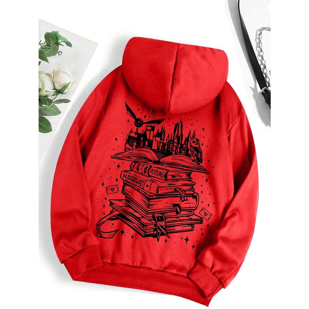 A Funny Book Printed Sweatshirt Women Harajuku Casual Loose Hooded Fashion Soft Comfortable Hoodies Autumn Warm Female Clothes