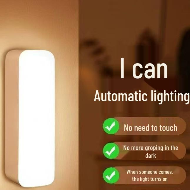 Intelligent Induction Night Light: Rechargeable Press-On Lamp for Dorms, Bedside, and Camping with Eye Protection
