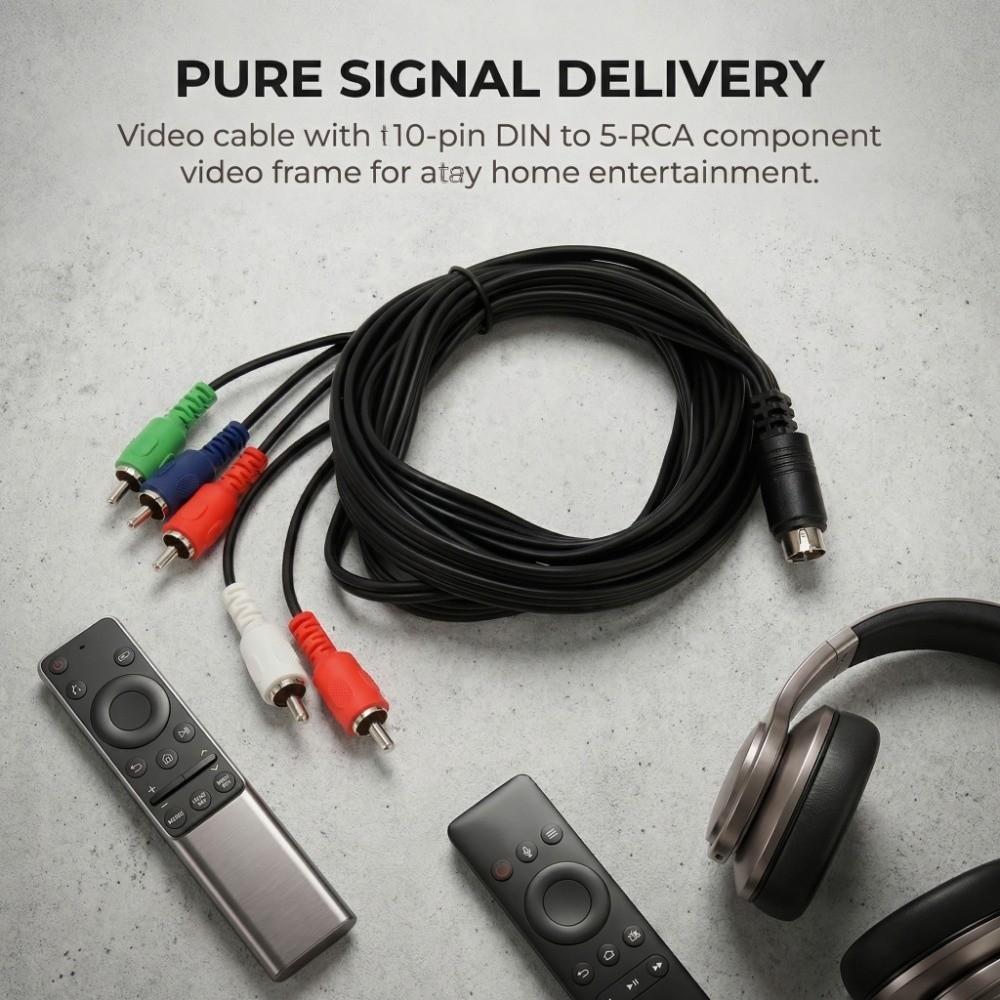 Red Green Blue and Red White 10 Pin DIN to 5RCA Cable AV Connection Wire Cable Home Entertainmen