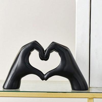 Estatueta de Gesto de Amor Impressa em 3D Amor Coração Forma de Mão Estátua Escultura Decoração de Mesa Ornamento Festa de Casamento Casa Escritório