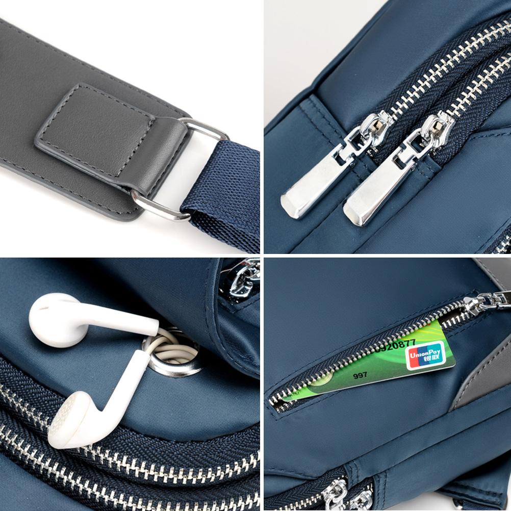 Men s Chest Bag Waterproof Oxford Cloth Crossbody Bag with Charging Port Headphone Jack