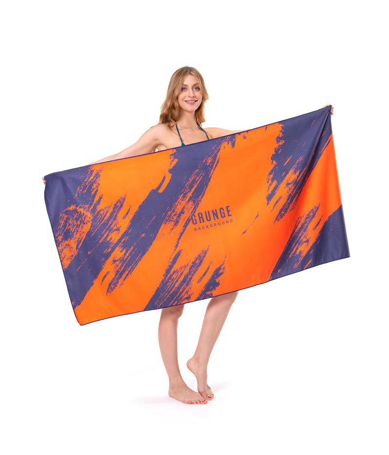 Microfiber Double-sided Velvet Beach Towel, Quick-drying, Non-stick Sand Swimming Beach Towel