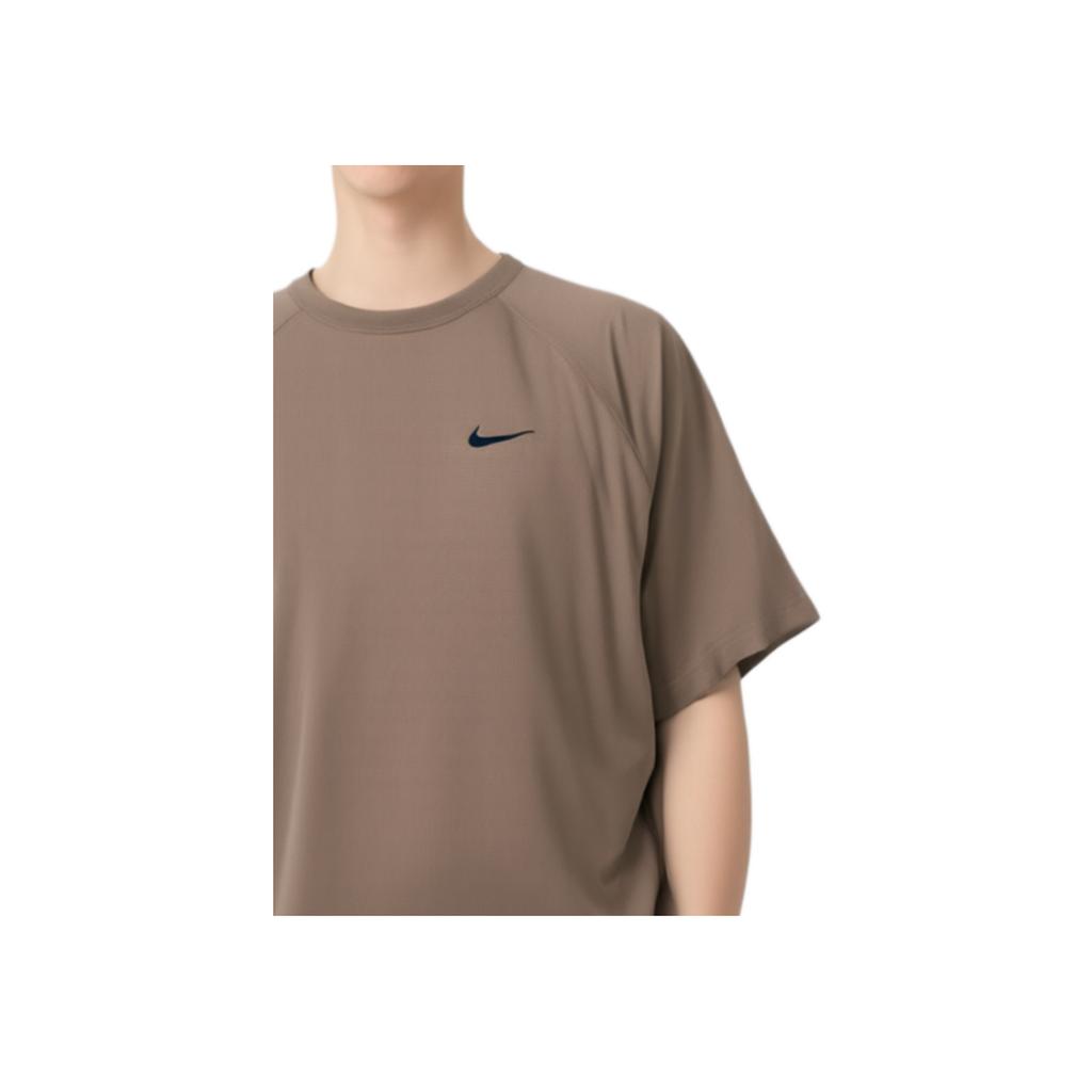 Nike Solid Color Casual Sports Loose Knit Crew Neck Short Sleeve Raglan T-Shirt Men Tops Brown DV9816-247