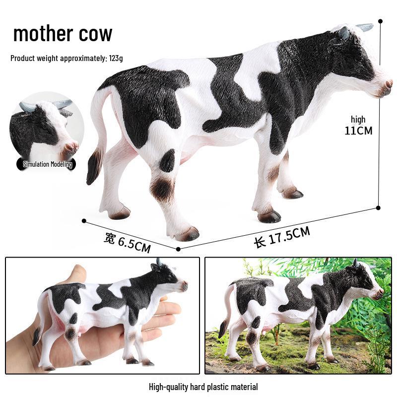 Cross-Border Animal Toy Set: Sheep, Cow, Horse, Donkey, Goat, Poultry Plastic Models