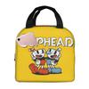 Custom Cupheads Resuable Lunch Box Women Men Leakproof Shooting Game Cooler Thermal Food Insulated Lunch Bag Office Work