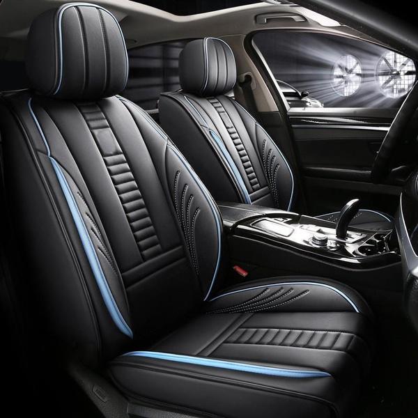 Universal DurableCar Front Seat Covers PU Leather Seat Cushion Car Protection Mat Skin Friendly Seat Cover 360° Fully Wrapped Back