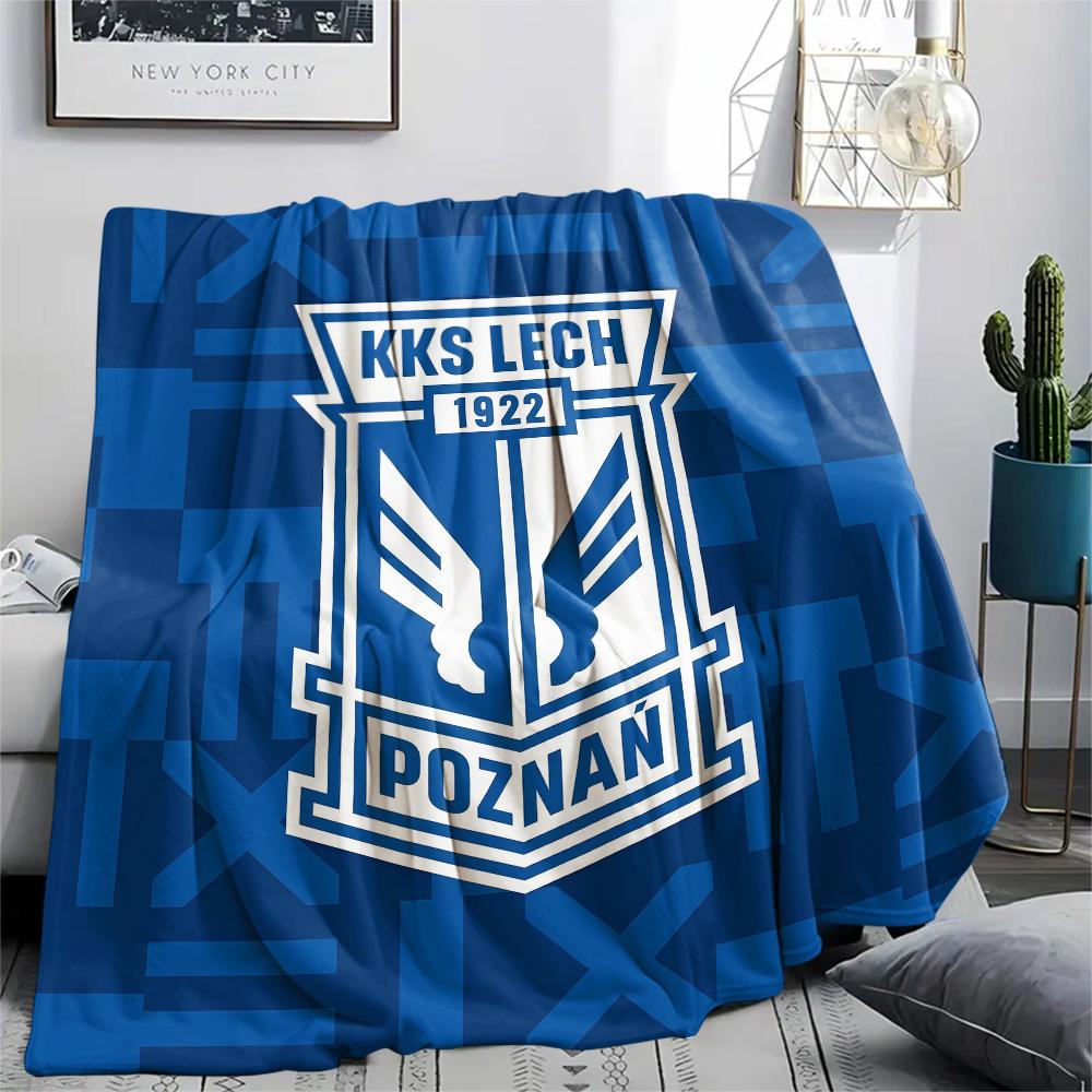 1Pc Lech Poznań Print Flannel Blanket High Quality Warm Comfortable Cover for All Seasons Perfect for Gifts Home Decor
