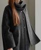 Blancu Modern Scarf Handmade Coat - Charcoal