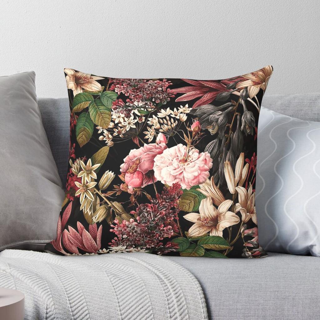 Garden Of Eden Night Square Pillowcase Polyester Linen Velvet Creative Zip Decor Room x