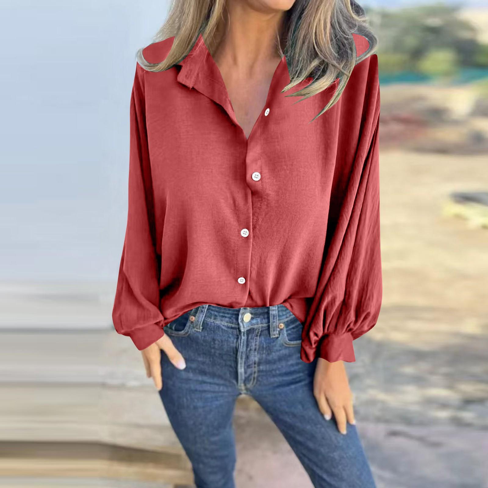 

Женские футболки плиссированные с V-образным вырезом нарядные повседневные блузки с принтом с коротким рукавом летние топы свободного кроя S красный