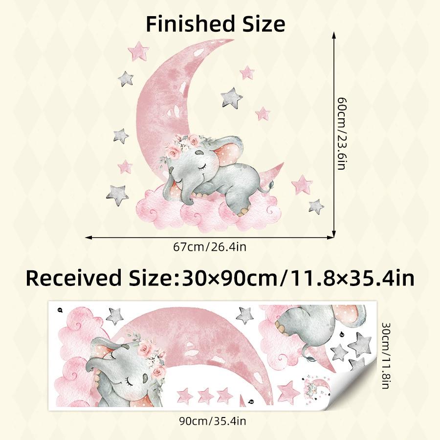 Watercolor Cartoon Rabbit Pink Rainbow Clouds Love Wall Stickers for Kids Room Girl Bedroom Nursery Decoration Bunny Wall Decals