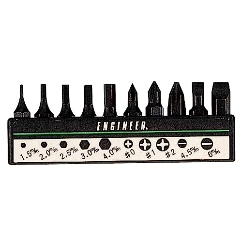 

ENGINEER DR-11 Engineer Bit Set, 10 Pieces, Positive, Negative, Hex