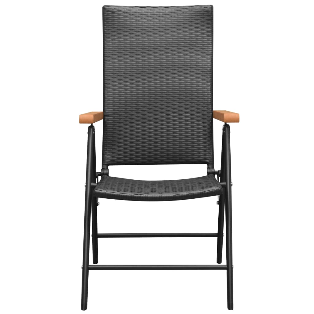 5 Piece Outdoor Dining Set in Black and Brown