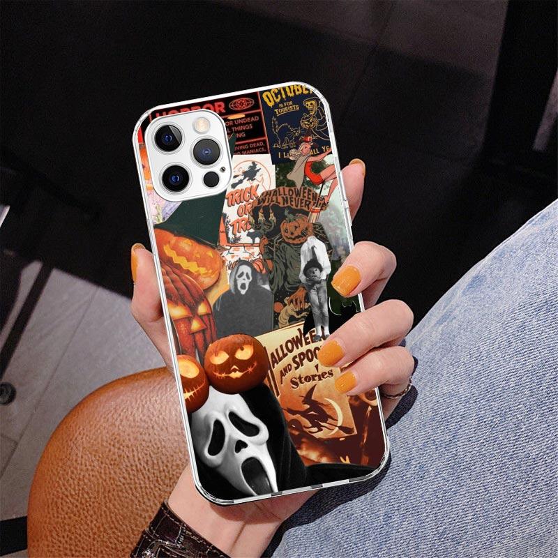 Halloween Fall Art Witch Cat Phone Case For iPhone 17 Air 16 Pro Max 16E 15 + 14 Plus 11 12 13 Mini 7 8 SE Gift Print Cover Fund